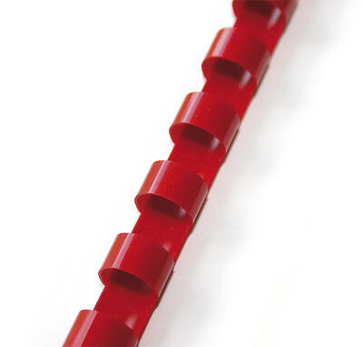 Kroužkové plastové hřbety 6 mm, červené