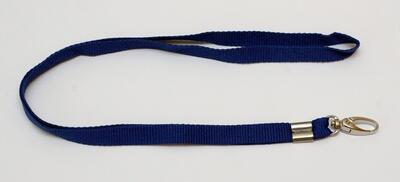 Textilní pásek s karabinkou, modrá, 10 ks